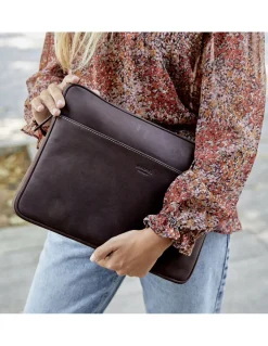 Other Accessories^MONPIEL 15" Leather Laptop Sleeve Brown