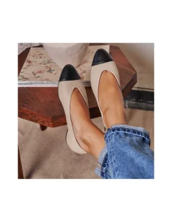 Ballet Flats Woman^MONPIEL Amelie Heel Two-Tone Toe Ballet Flat Beige