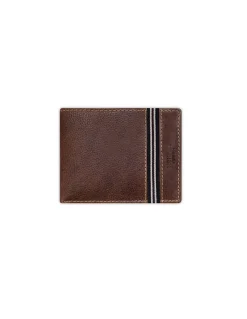 Men'S Leather Wallets^MONPIEL American Billfold With Rubber Coin Purse Brown