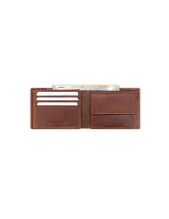 Men'S Leather Wallets^MONPIEL American Billfold With Rubber Coin Purse Havana