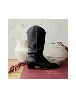 Women'S Leather Boots^MONPIEL Annie Mid-Calf Cowboy Boot Black