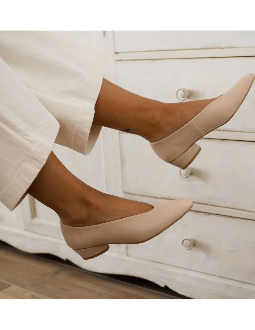 Ballet Flats Woman^MONPIEL Ballerina Shoe With Heel Amelie Beige