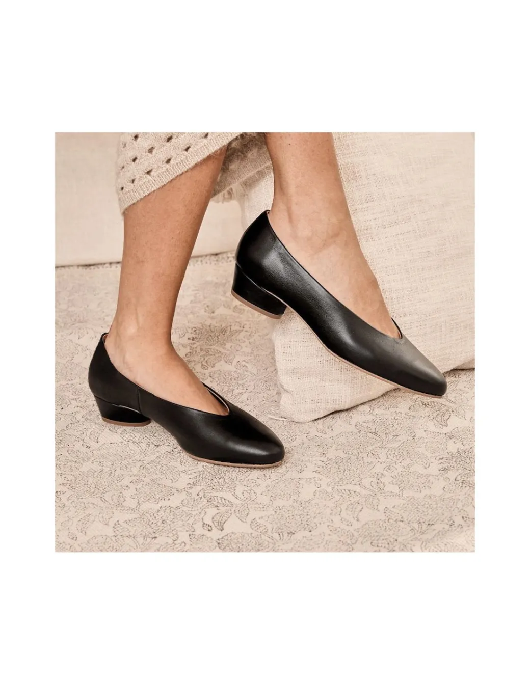 Ballet Flats Woman^MONPIEL Ballerina Shoe With Heel Amelie Black