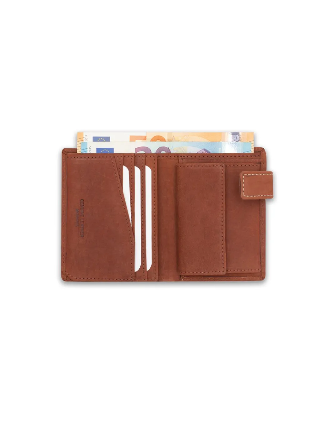 Men'S Leather Wallets^MONPIEL Banknote With Brooch And Wallet Patch With Logo Havana