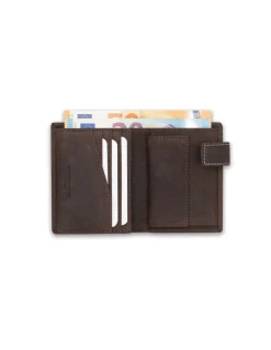 Men'S Leather Wallets^MONPIEL Banknote With Brooch And Wallet Patch With Logo Brown