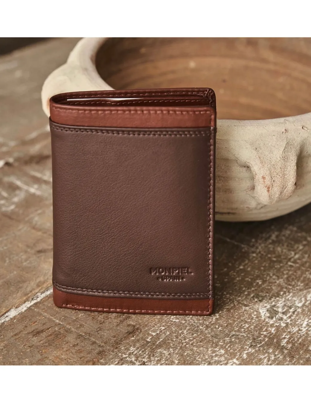 Men'S Leather Wallets^MONPIEL Basic Leather Wallet Lago Brown