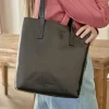 Women'S Leather Bag^MONPIEL Basic Shopper Bag Black