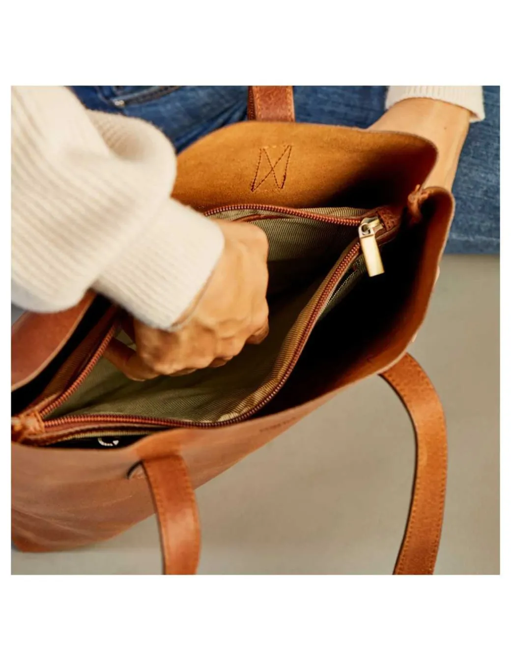 Women'S Leather Bag^MONPIEL Basic Shopper Bag Leather