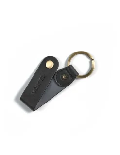 Men'S Leather Keyrings^MONPIEL Bicolor Pocket Keychain Black