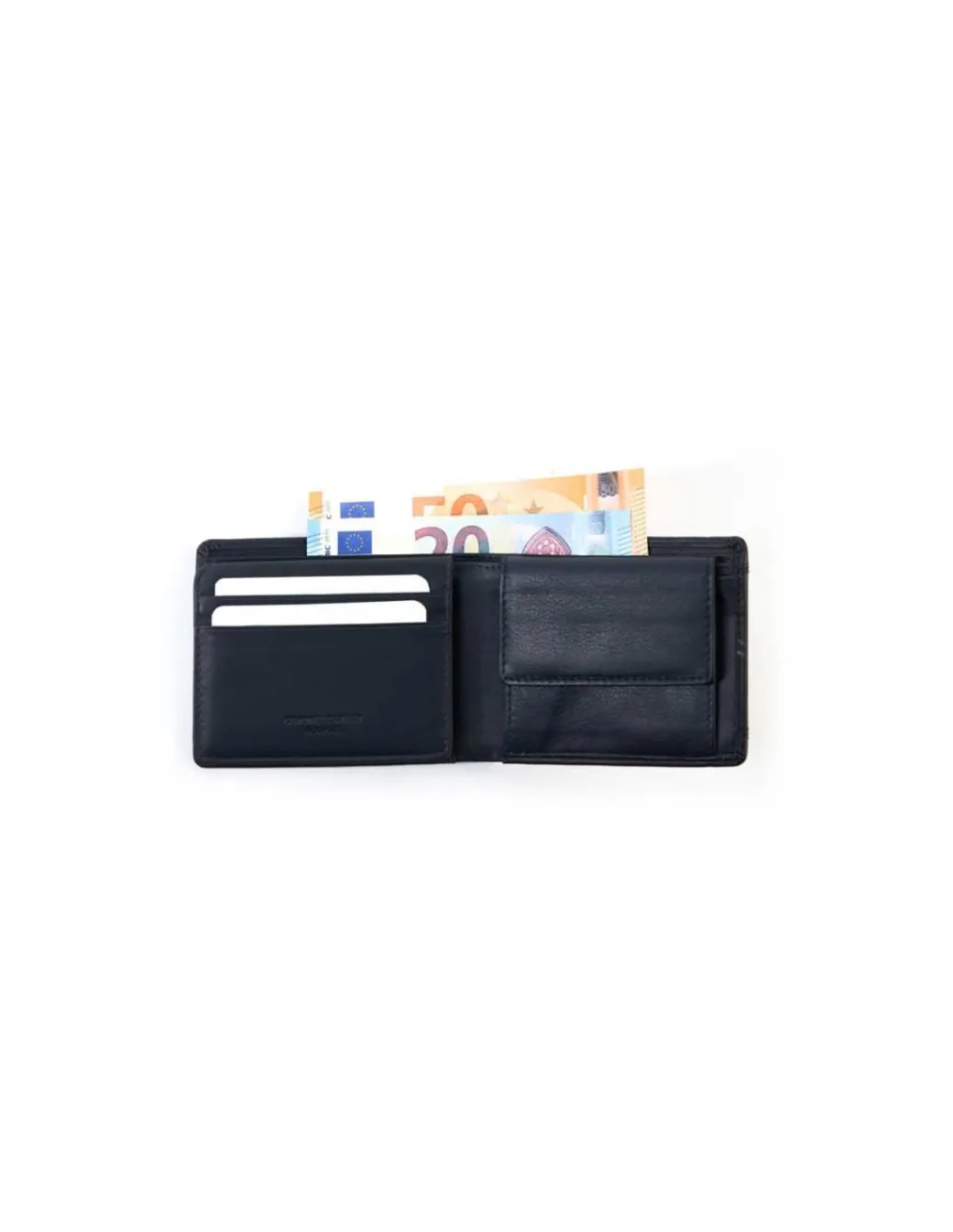 Men'S Leather Wallets^MONPIEL Bifold Leather Wallet With Extra Purse And Card Holder Lago Black