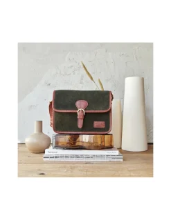 Women'S Leather Bag^MONPIEL Buckle Satchel Bag Green Suede