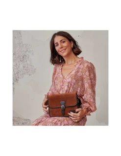 Women'S Leather Bag^MONPIEL Buckle Satchel Bag Tan Suede