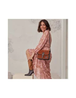 Women'S Leather Bag^MONPIEL Buckle Satchel Bag Tan Suede