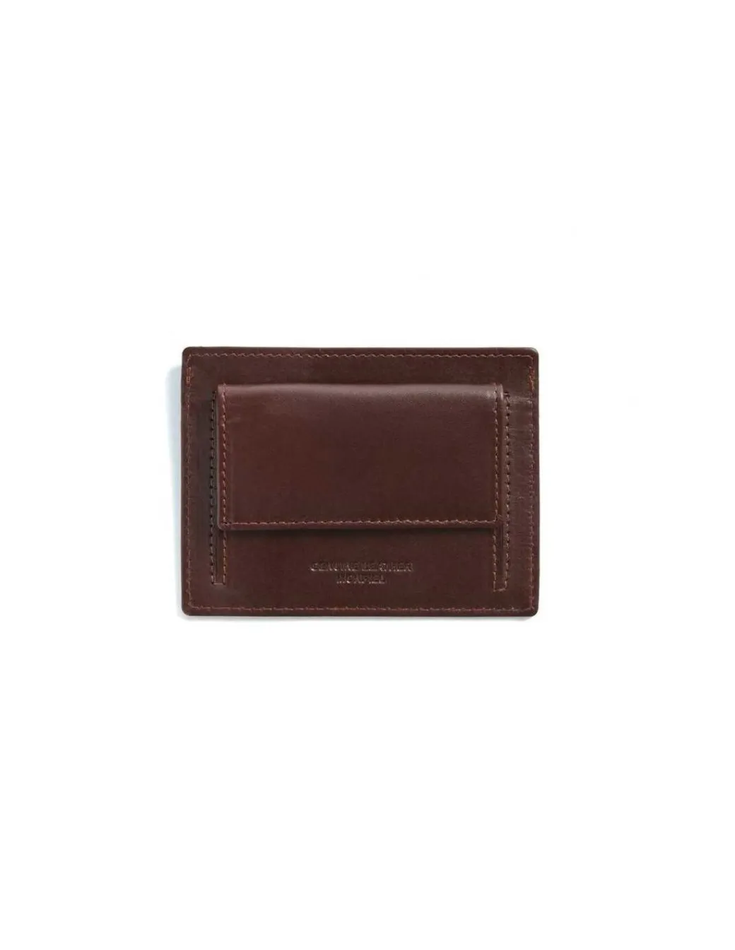 Leather Card Holders^MONPIEL Card Holder With Back Coin Pocket Mountain Brown
