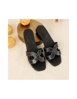 Women Leather Sandals^MONPIEL Carmina Slide Sandal Black