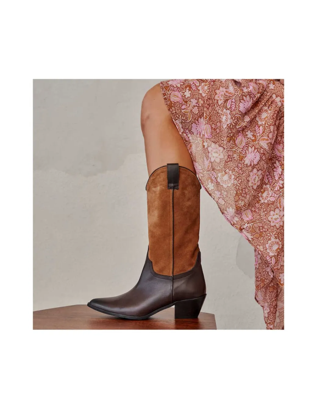 Women'S Leather Boots^MONPIEL Cowboy Mid-Calf Boot Josephine Leather