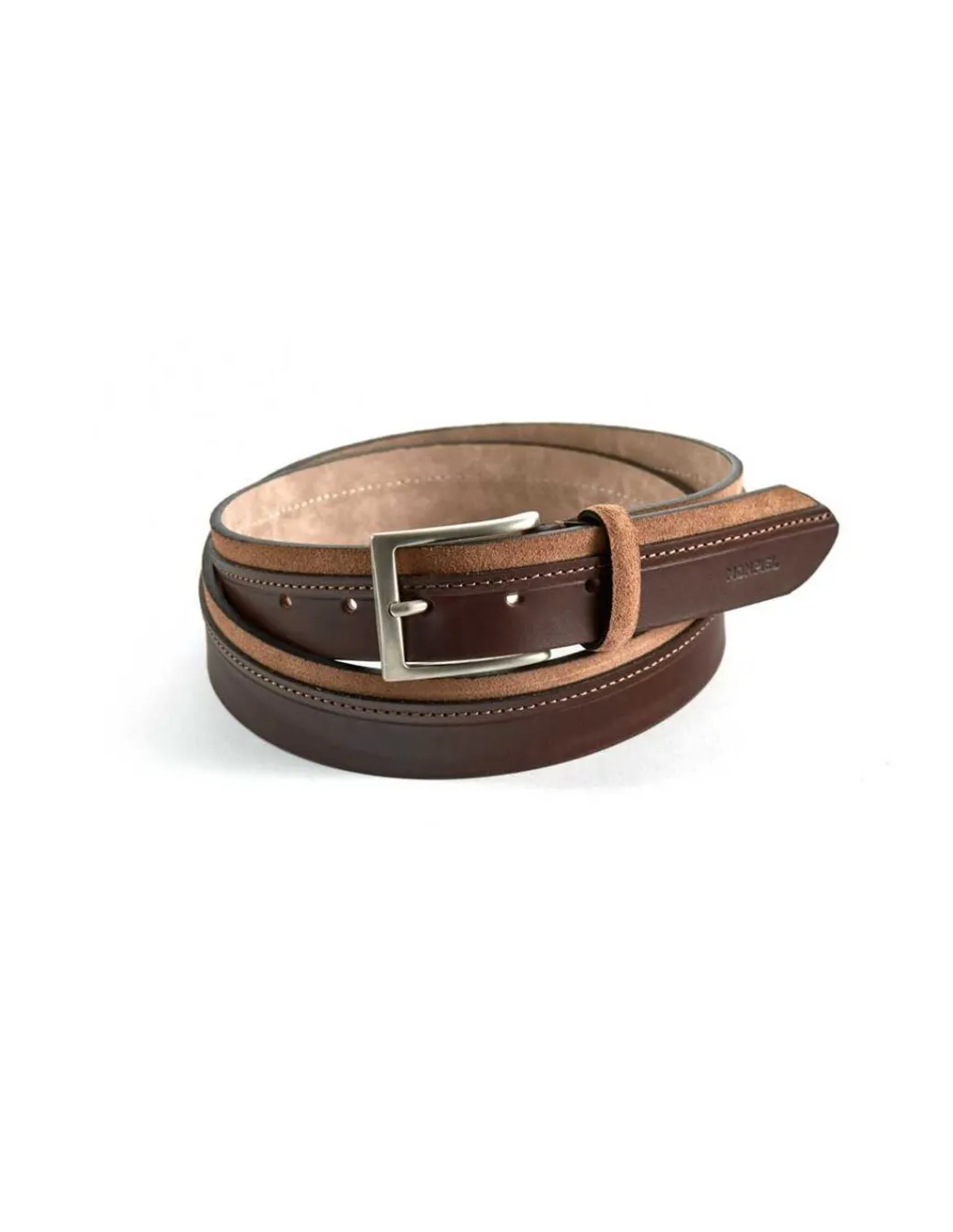 Men'S Leather Belts^MONPIEL Cowhide And Suede Leather Belt Havana