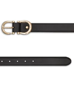 Women'S Leather Belts^MONPIEL Double Leather Belt Buckle Woman Black