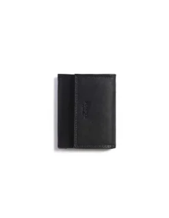 Men'S Leather Wallets^MONPIEL Double Stitching Wallet Small With Coin Pocket Sky Black