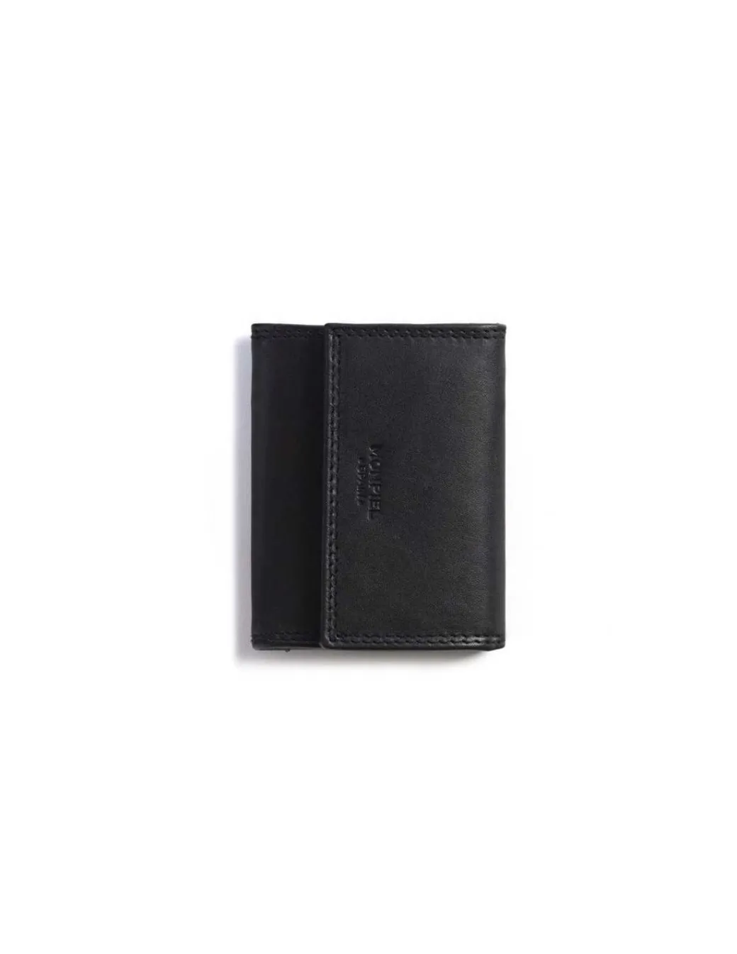 Men'S Leather Wallets^MONPIEL Double Stitching Wallet Small With Coin Pocket Sky Black