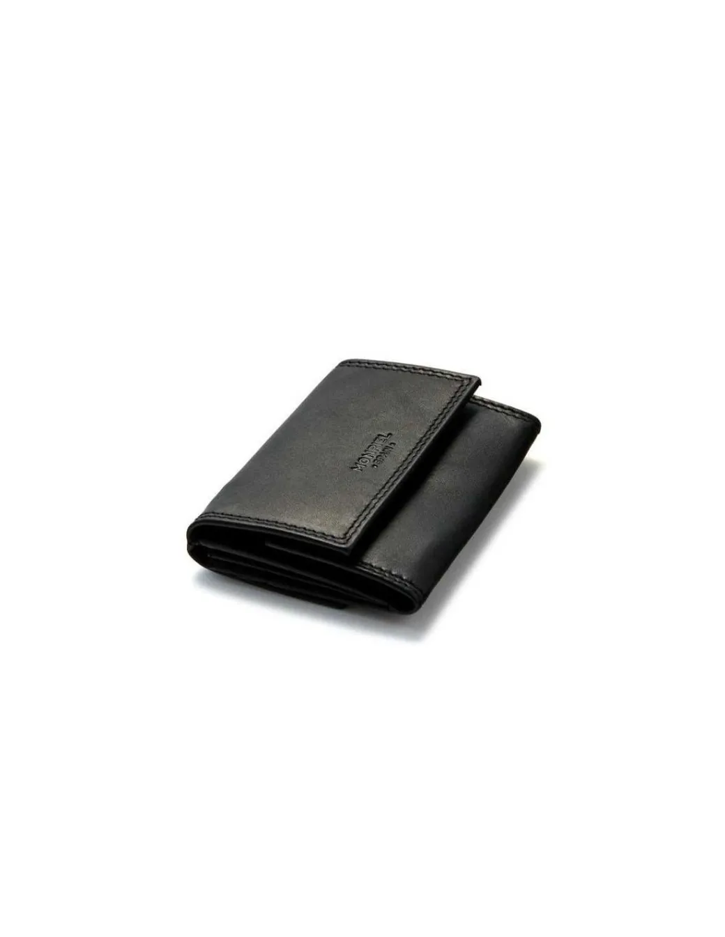 Men'S Leather Wallets^MONPIEL Double Stitching Wallet Small With Coin Pocket Sky Black