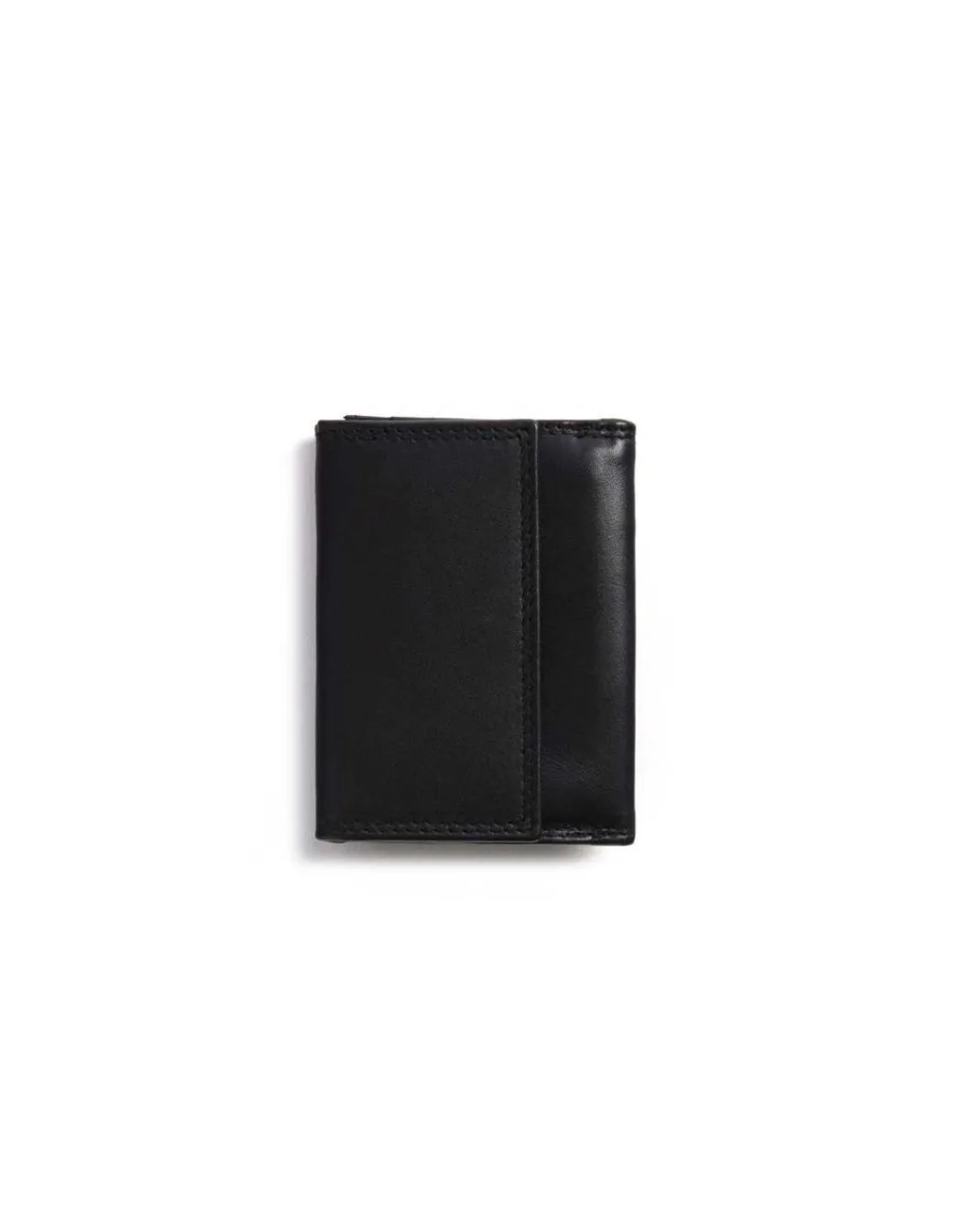 Men'S Leather Wallets^MONPIEL Double Stitching Wallet Small With Coin Pocket Sky Black