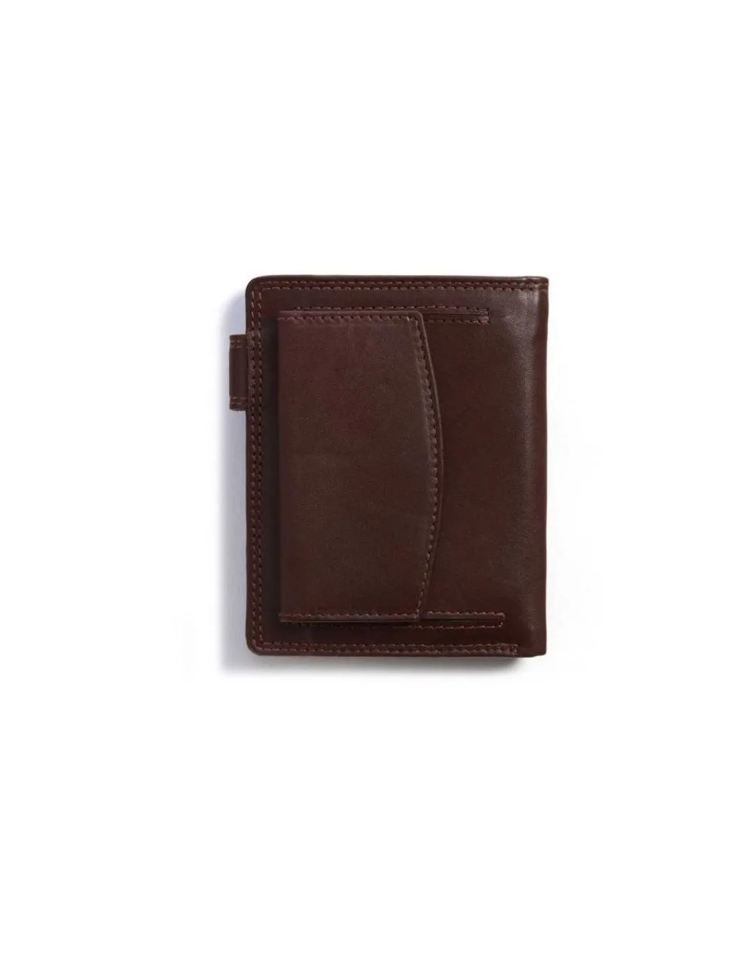 Men'S Leather Wallets^MONPIEL Double Stitching Wallet With Clasp And Back Coin Pocket Sky Brown
