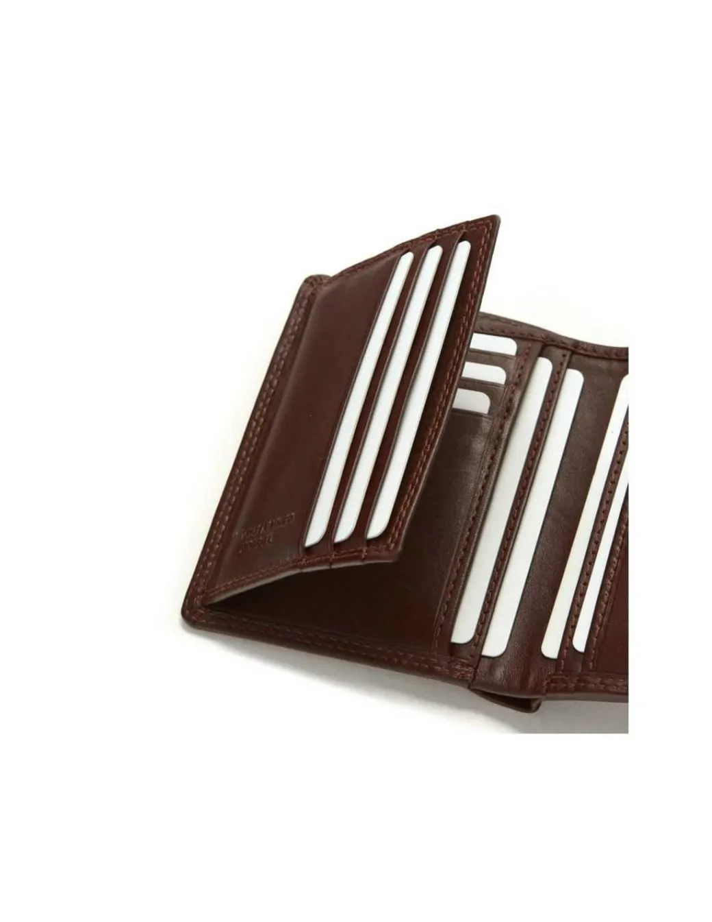 Men'S Leather Wallets^MONPIEL Double Stitching Wallet With Clasp And Back Coin Pocket Sky Brown