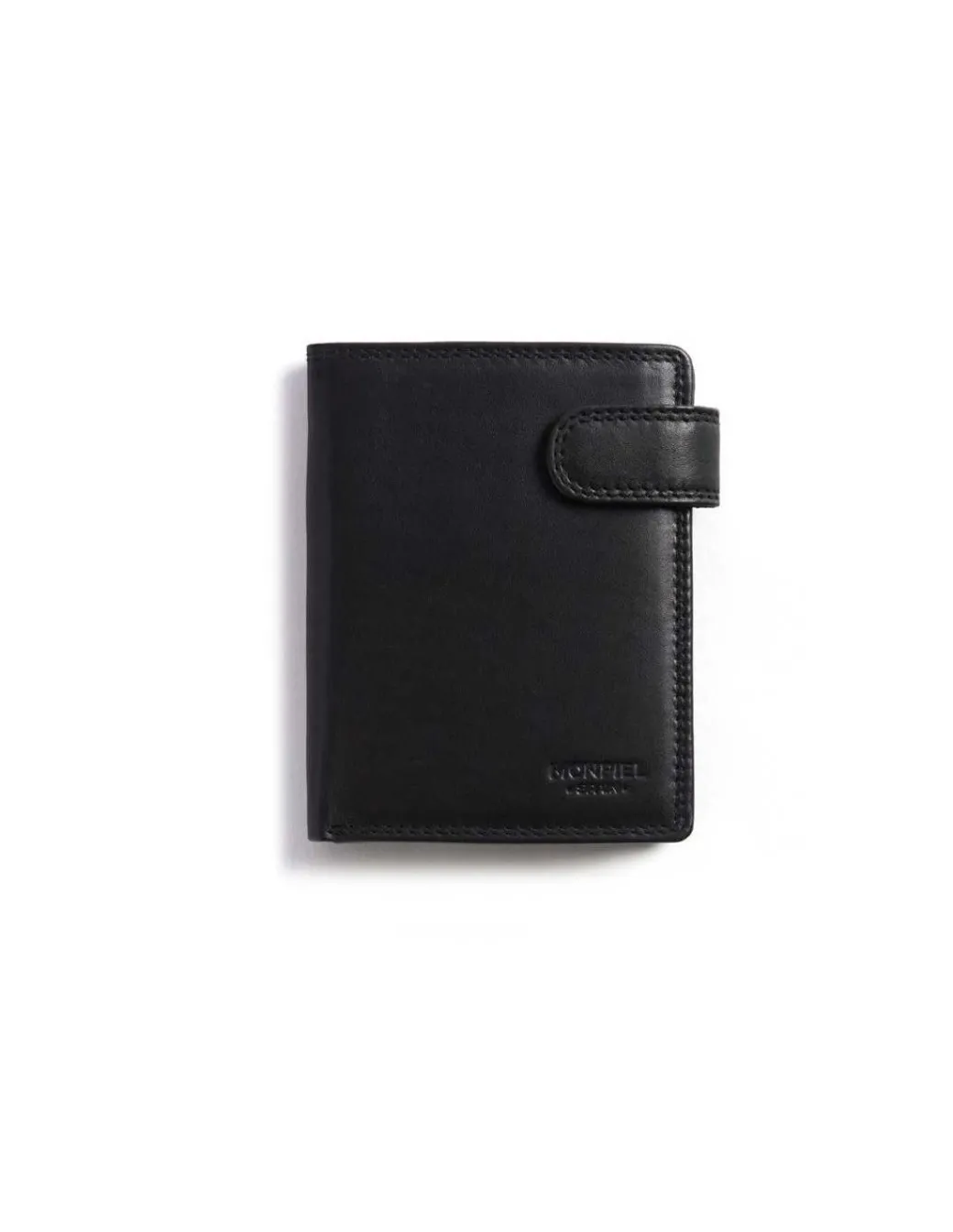 Men'S Leather Wallets^MONPIEL Double-Stitched Wallet With Loop And Coin Pocket Sky Black