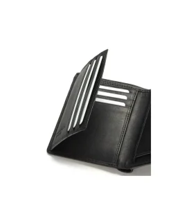 Men'S Leather Wallets^MONPIEL Double-Stitched Wallet With Loop And Coin Pocket Sky Black
