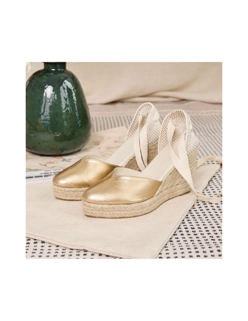 Espadrille^MONPIEL Elba Wedge Espadrille Gold