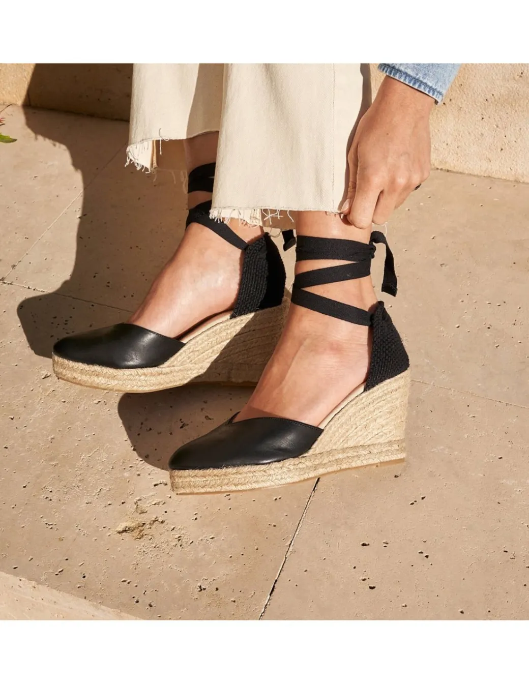 Espadrille^MONPIEL Elba Wedge Espadrille Black