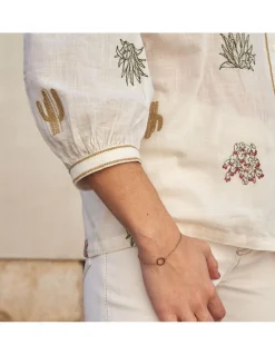 Shirts And Blouses^MONPIEL Embroidered Cactus Shirt Bone