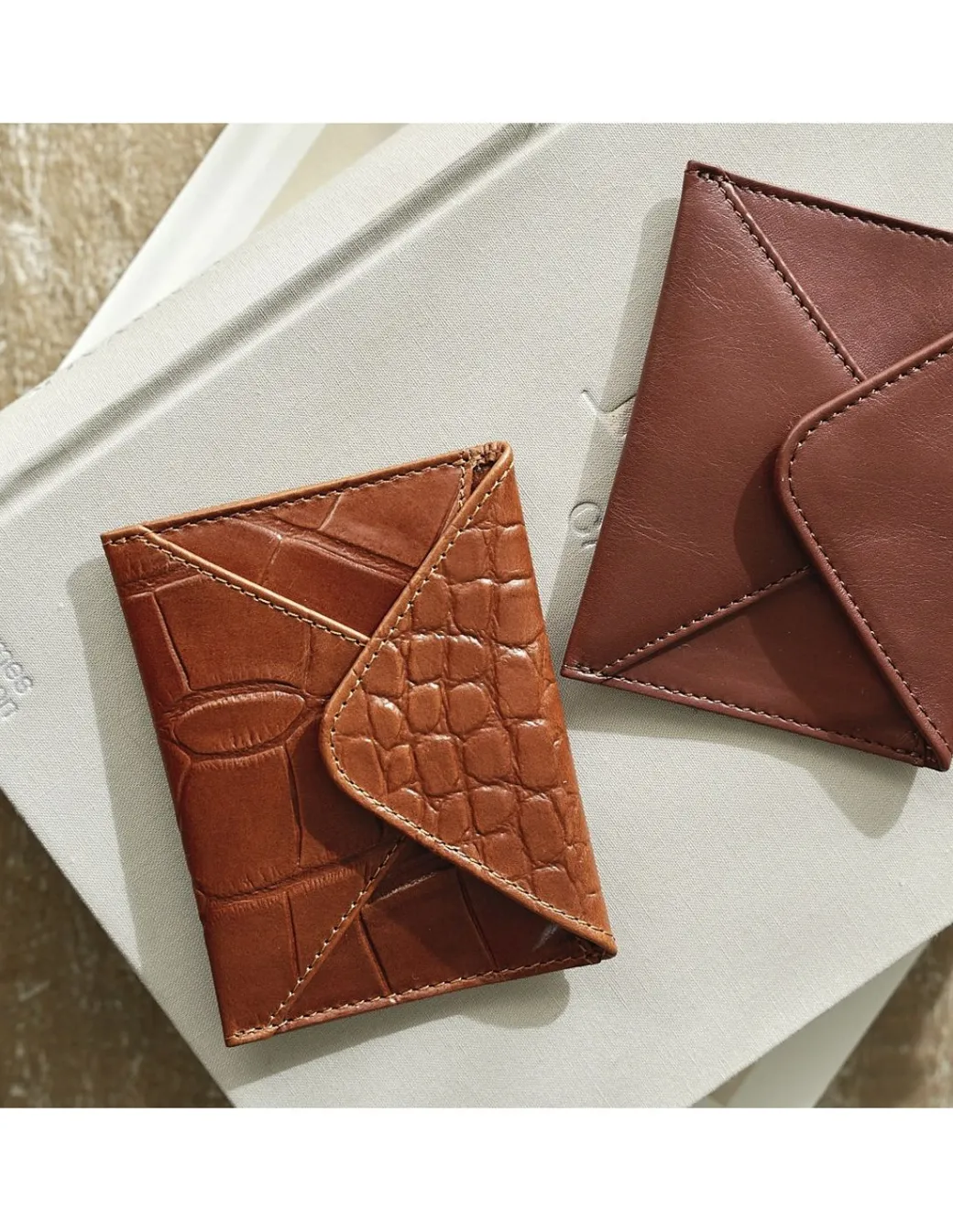 Leather Women Purses^MONPIEL Envelop Card Holder Leather