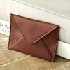 Leather Women Purses^MONPIEL Envelop Leather Card Holder Brown
