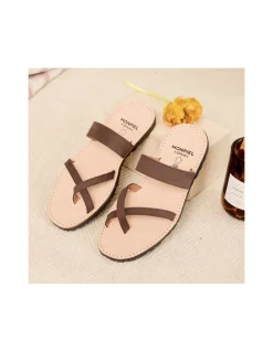 Women Leather Sandals^MONPIEL Greek Leather Sandal Santorini Brown