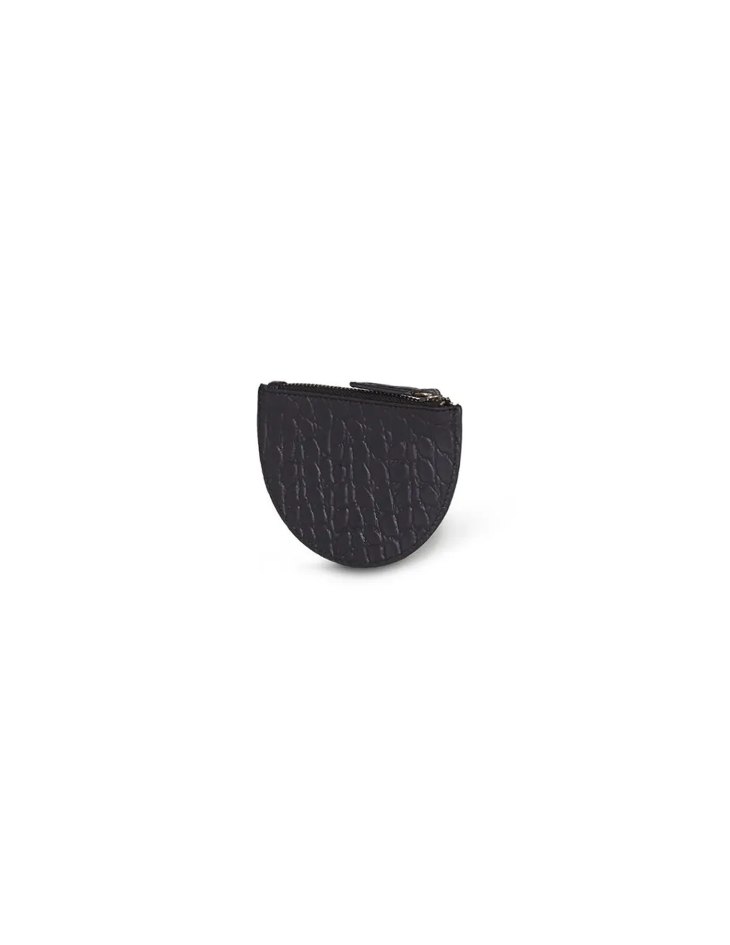 Leather Women Purses^MONPIEL Half Moon Leather Wallet Black