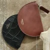 Leather Women Purses^MONPIEL Half Moon Leather Wallet Brown