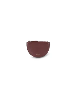 Leather Women Purses^MONPIEL Half Moon Leather Wallet Brown