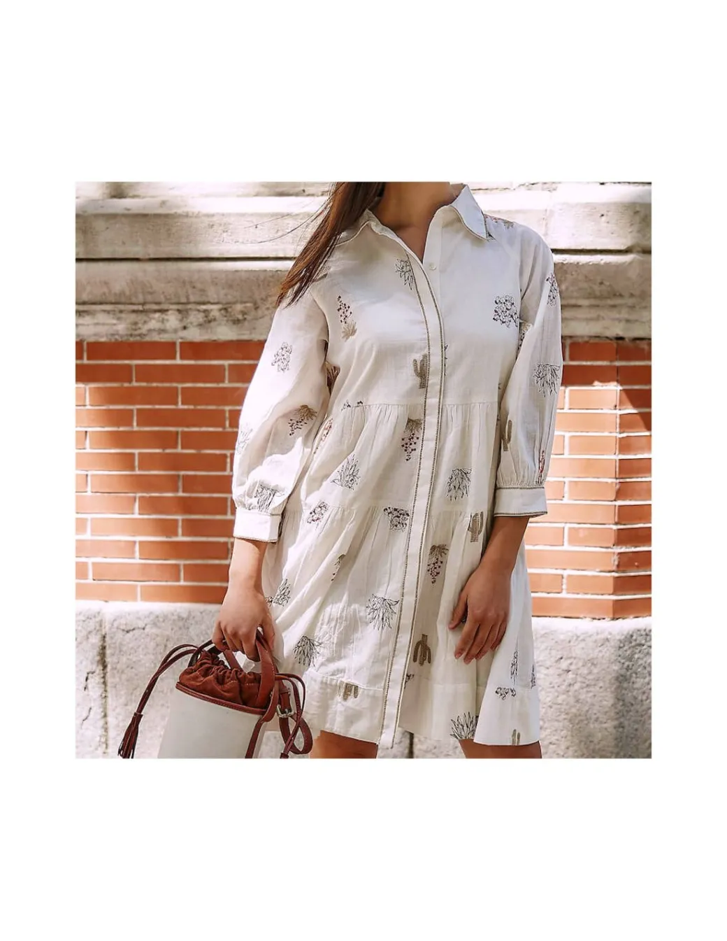Dresses And Jumpsuits^MONPIEL Hand-Embroidered Cactus Dress Bone