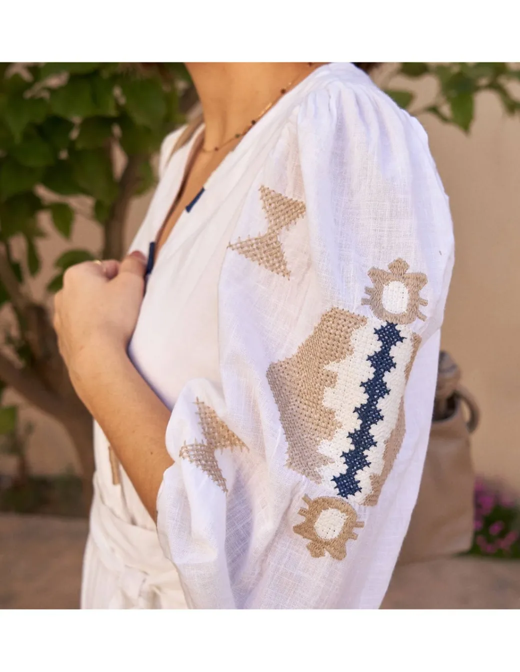 Dresses And Jumpsuits^MONPIEL Hand-Embroidered Ethnic Jumpsuit White