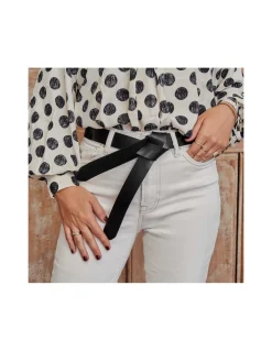 Women'S Leather Belts^MONPIEL Knotted Cowhide Belt Black