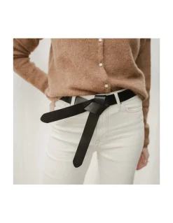 Women'S Leather Belts^MONPIEL Knotted Cowhide Belt Black