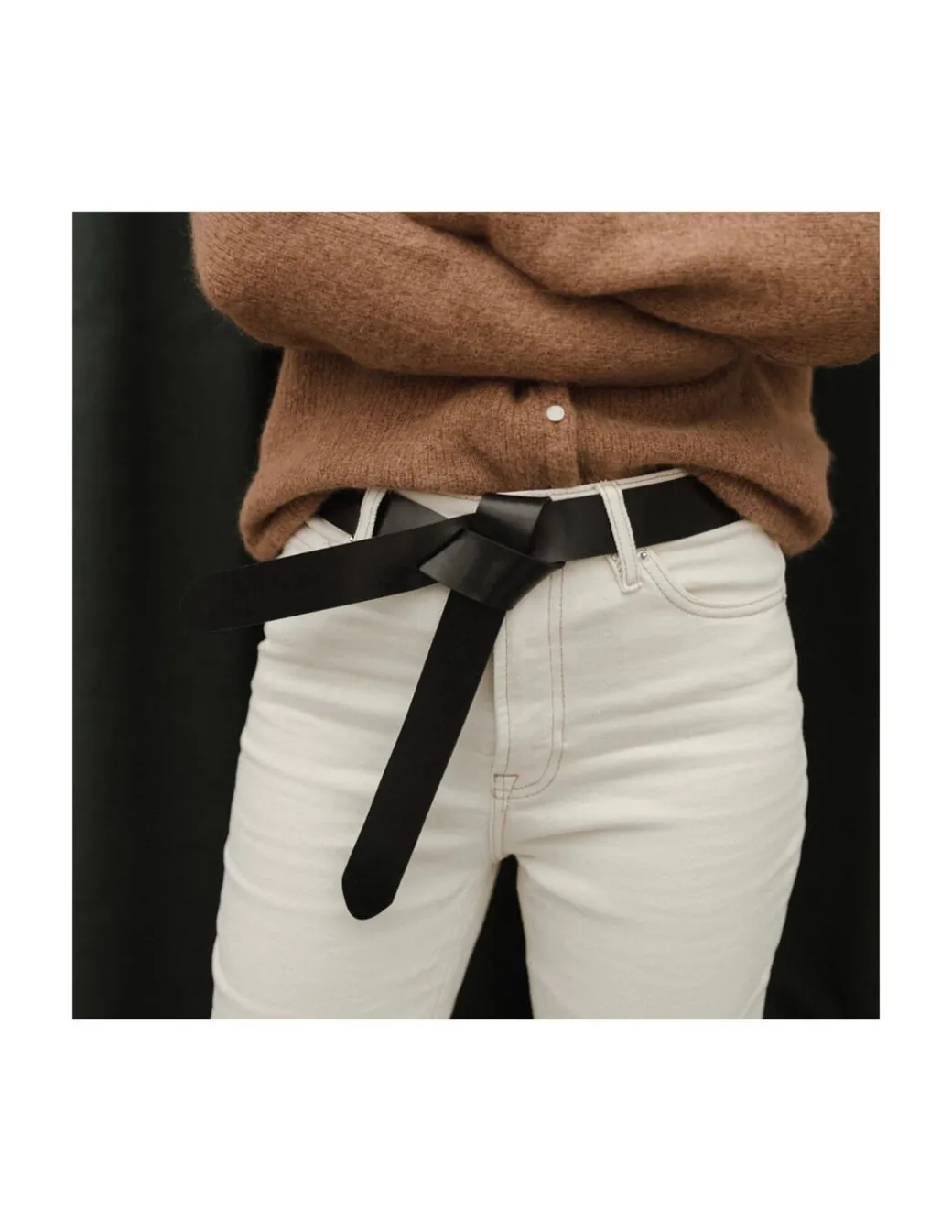 Women'S Leather Belts^MONPIEL Knotted Cowhide Belt Black
