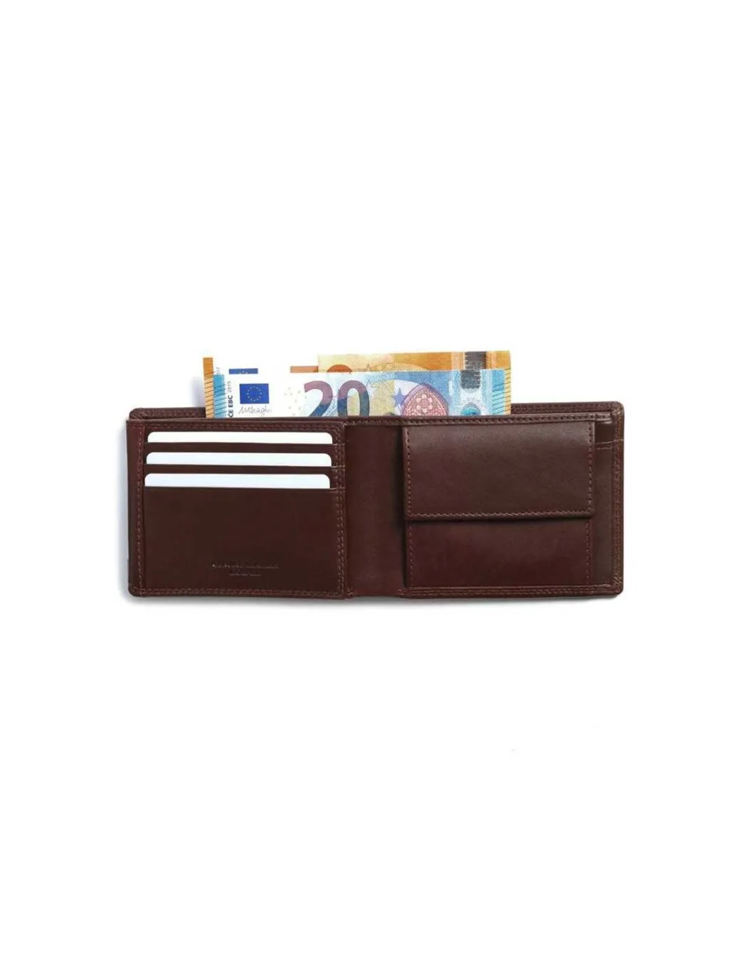 Men'S Leather Wallets^MONPIEL Large American Double Stitched Wallet With Coin Pocket Sky Brown