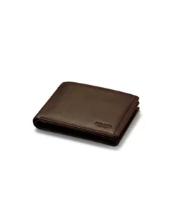 Men'S Leather Wallets^MONPIEL Large American Double Stitched Wallet With Coin Pocket Sky Brown