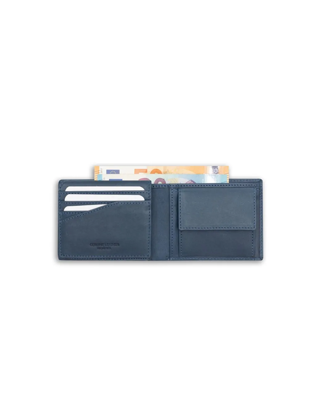 Men'S Leather Wallets^MONPIEL Large American Wallet Patch With Logo Blue
