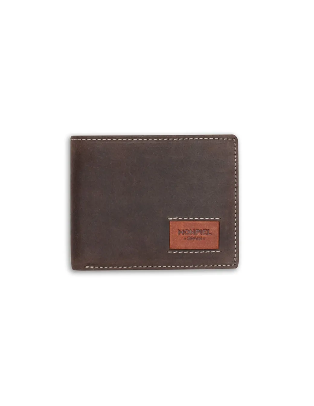 Men'S Leather Wallets^MONPIEL Large American Wallet Patch With Logo Brown