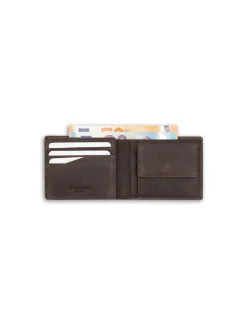Men'S Leather Wallets^MONPIEL Large American Wallet Patch With Logo Brown