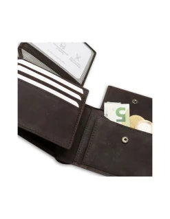 Men'S Leather Wallets^MONPIEL Large American Wallet Patch With Logo Brown